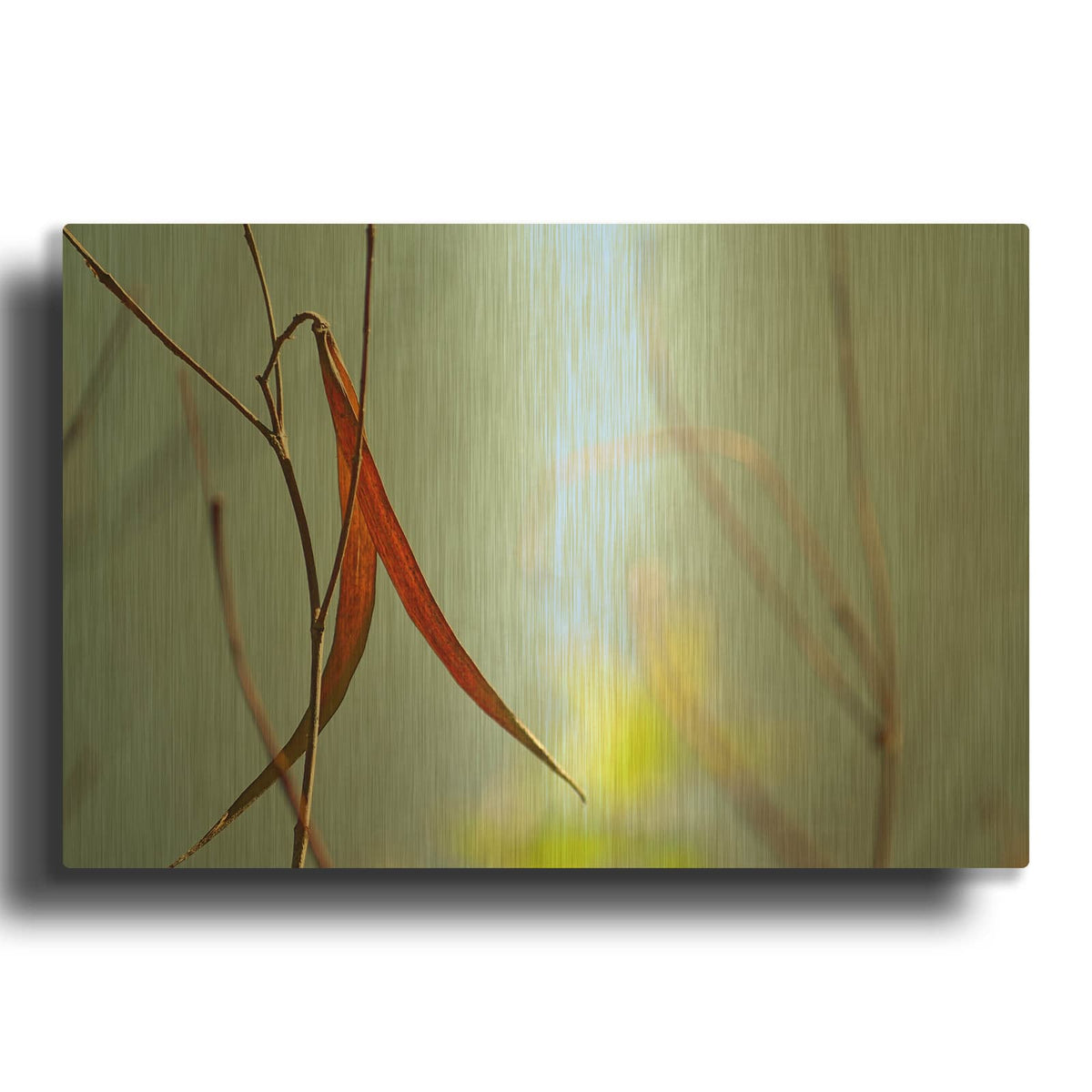 'Red And Green By The River' By Ulpi Gonzalez Gold Metal Wall Art