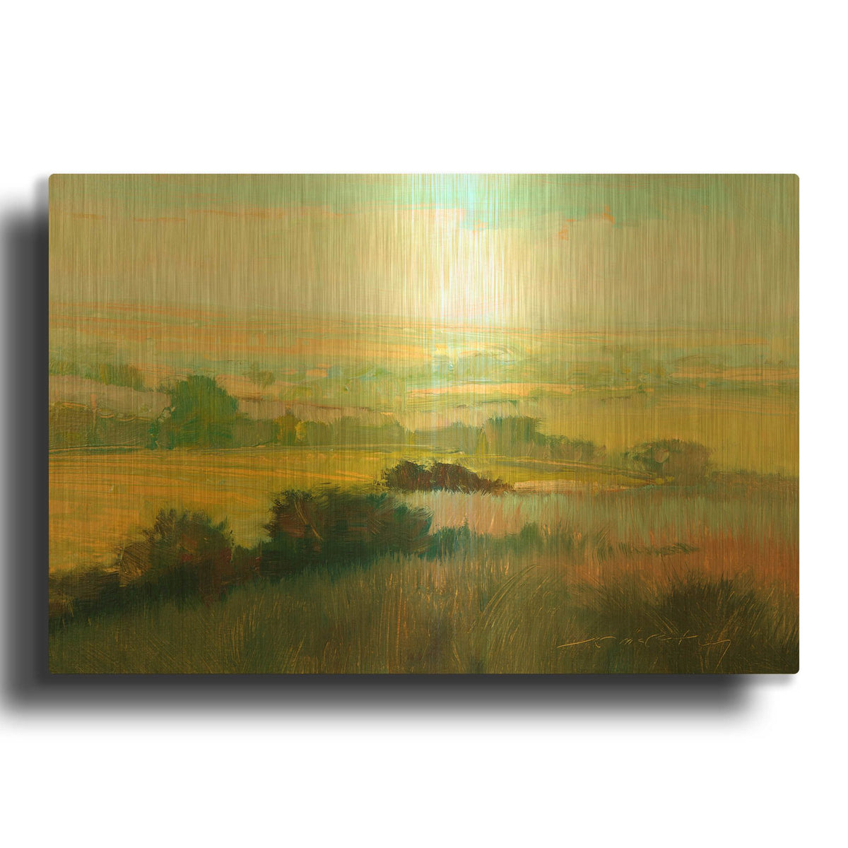 'Morning Mist' By William McCarthy Gold Metal Wall Art