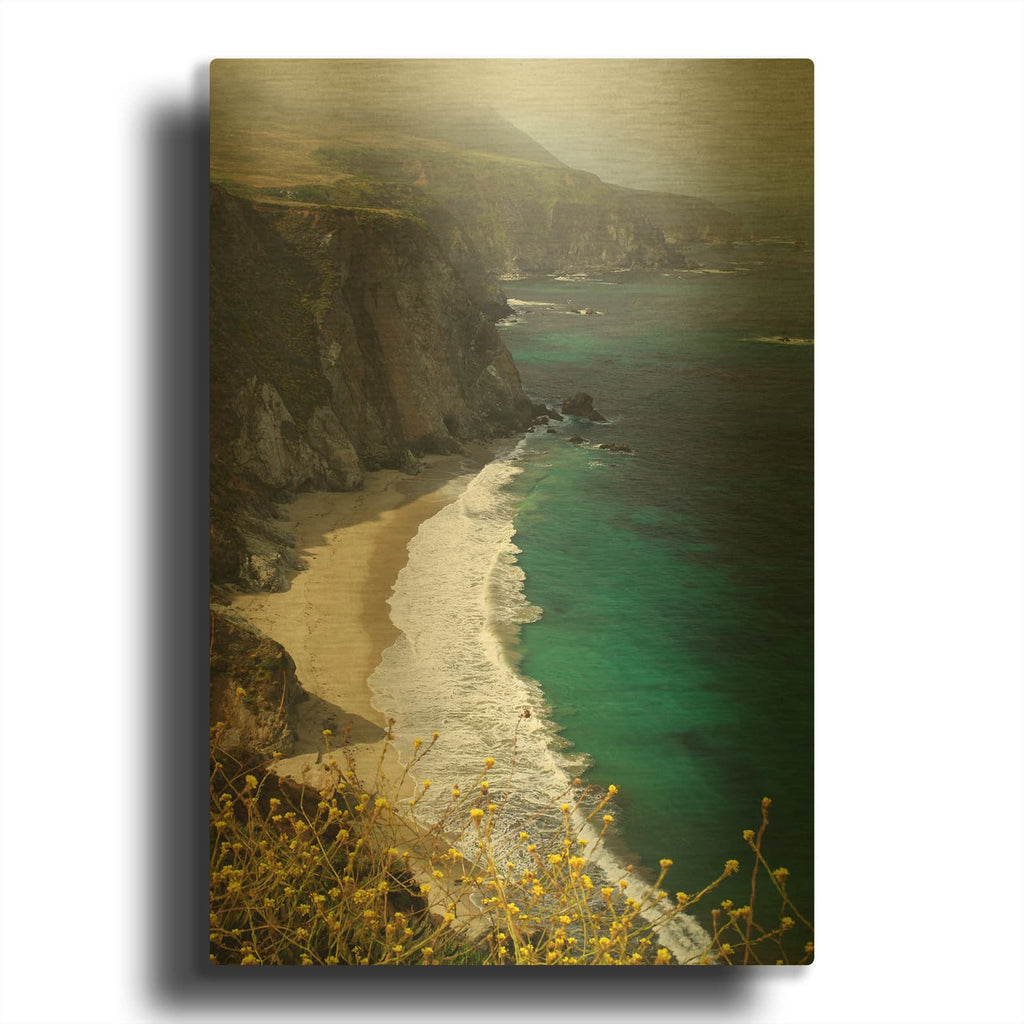'Big Sur Coast' By Winthrope Hiers Gold Metal Wall Art