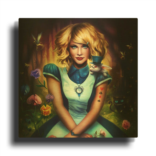 'Alice in Wonderland' By JoJoes Art Gold Metal Wall Art