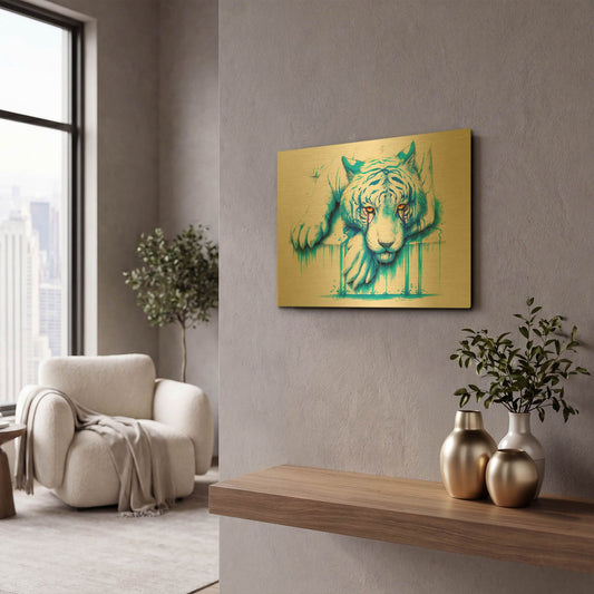 'Blue Tears' By JoJoes Art Gold Metal Wall Art