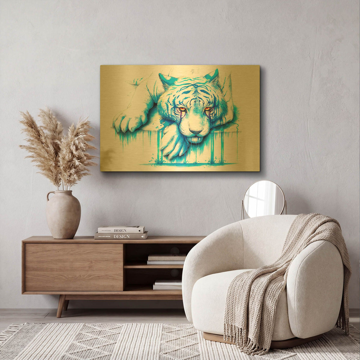 'Blue Tears' By JoJoes Art Gold Metal Wall Art