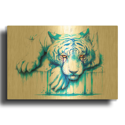 'Blue Tears' By JoJoes Art Gold Metal Wall Art
