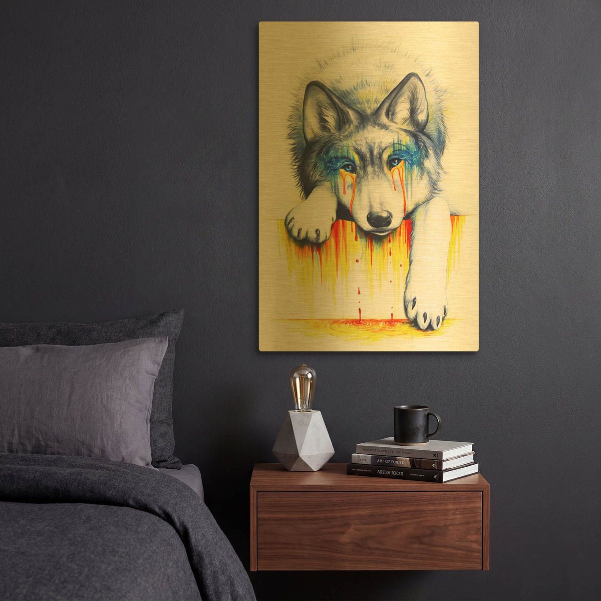 'Drowning in Tears' By JoJoes Art Gold Metal Wall Art
