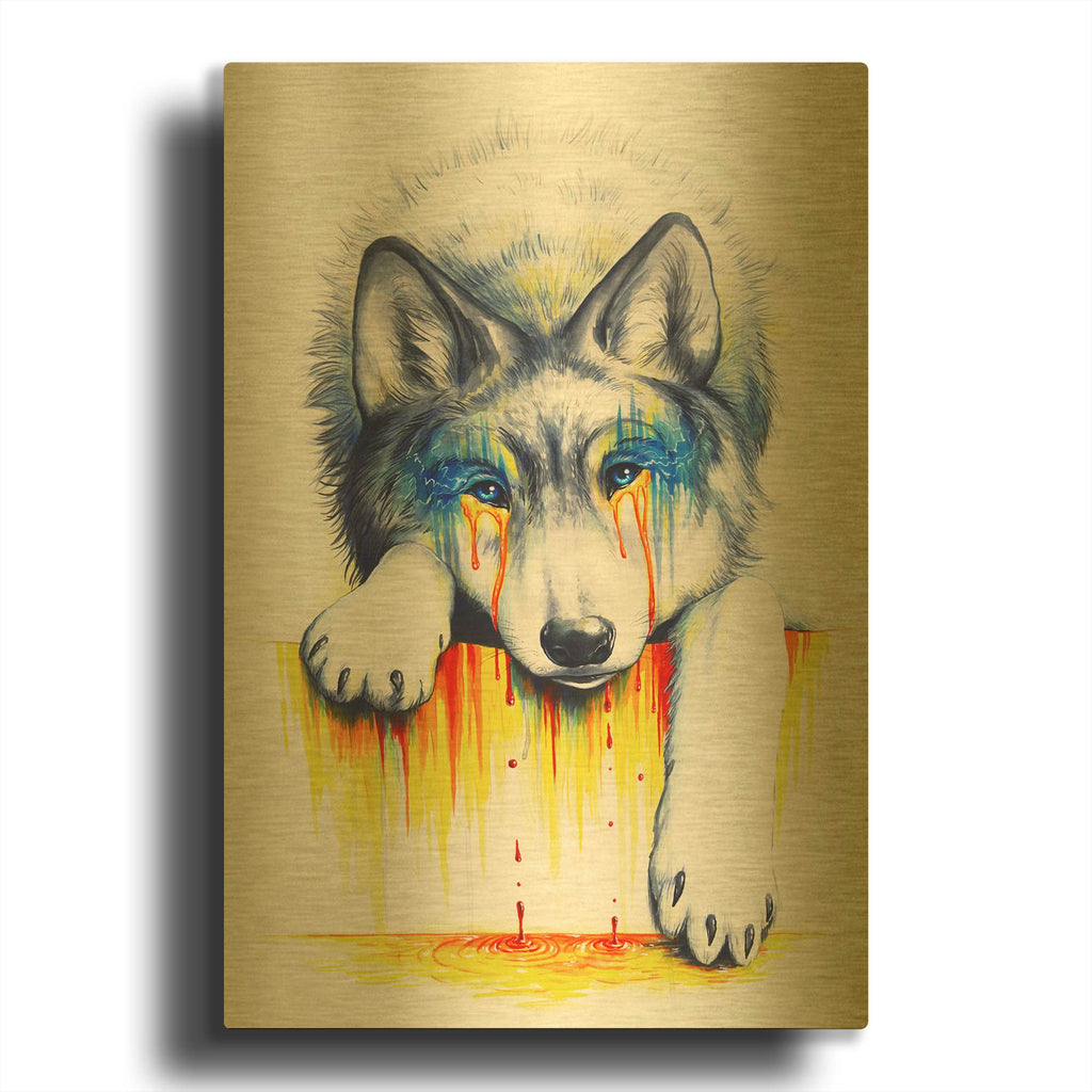 'Drowning in Tears' By JoJoes Art Gold Metal Wall Art
