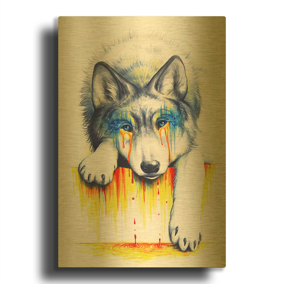 'Drowning in Tears' By JoJoes Art Gold Metal Wall Art