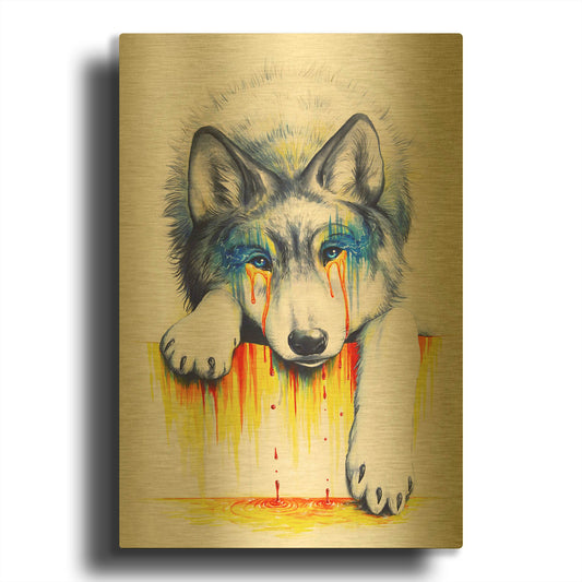 'Drowning in Tears' By JoJoes Art Gold Metal Wall Art