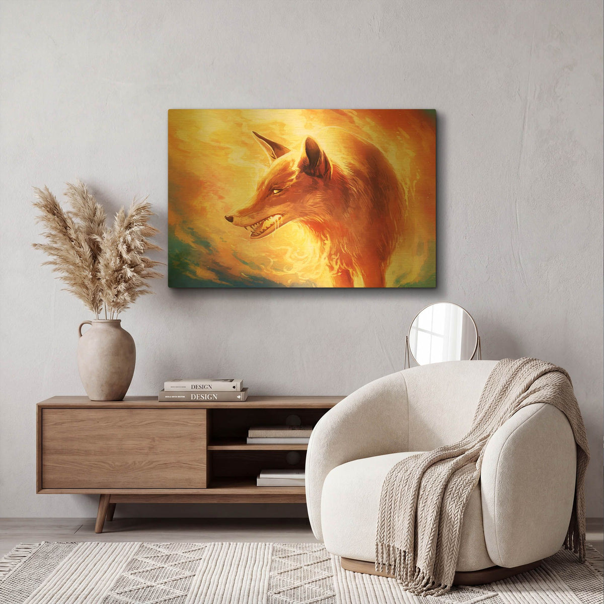 'Fire Fox' By JoJoes Art Gold Metal Wall Art