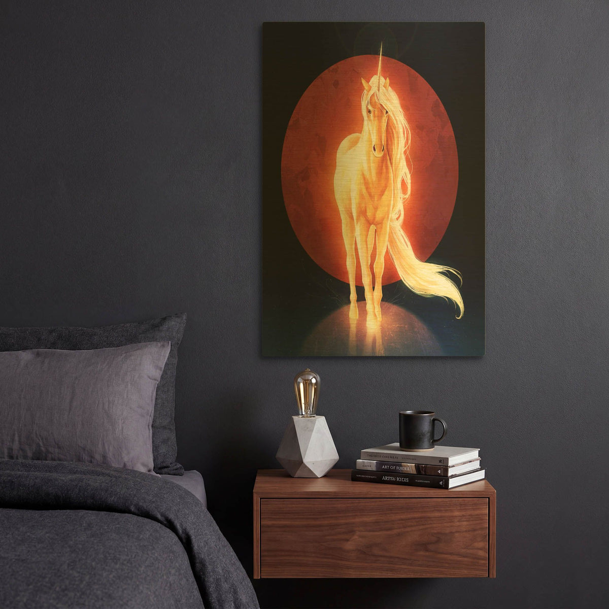 'Last Unicorn' By JoJoes Art Gold Metal Wall Art