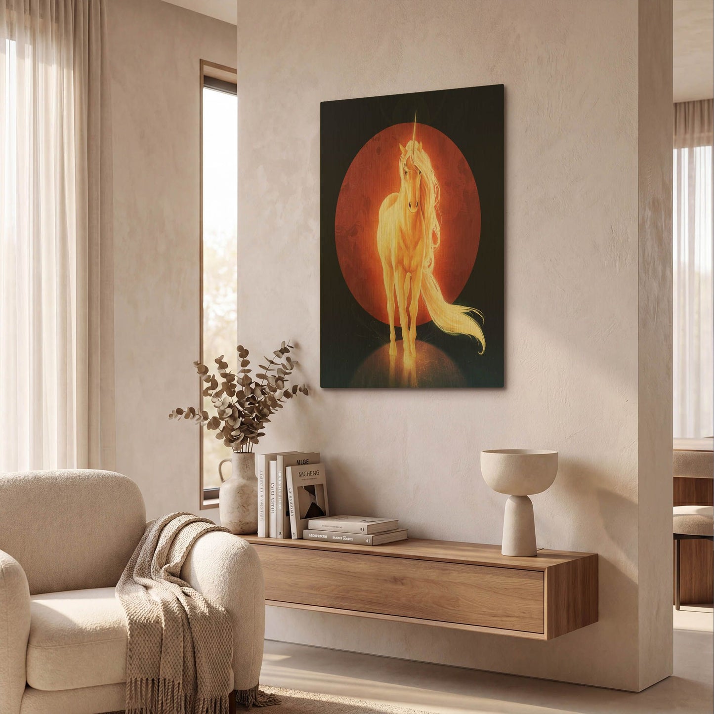 'Last Unicorn' By JoJoes Art Gold Metal Wall Art