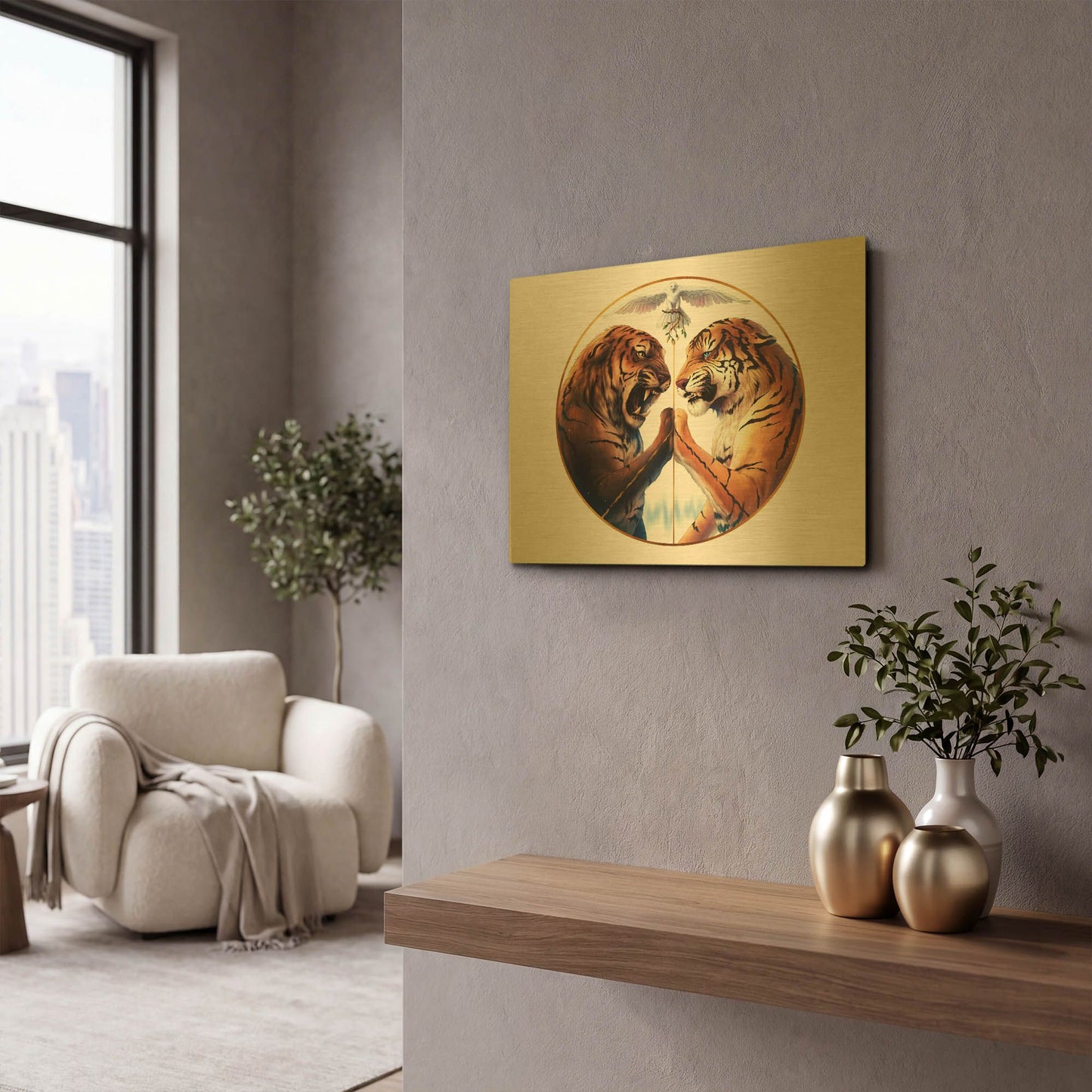'Peace' By JoJoes Art Gold Metal Wall Art