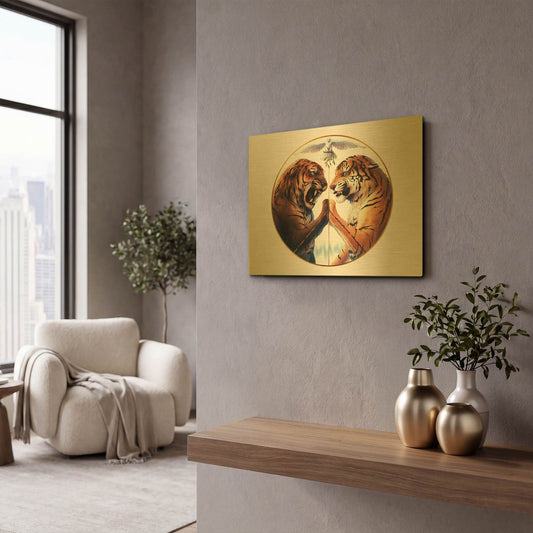 'Peace' By JoJoes Art Gold Metal Wall Art