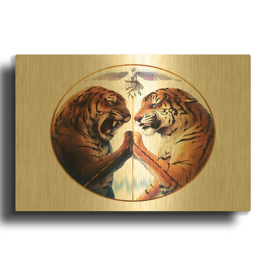 'Peace' By JoJoes Art Gold Metal Wall Art