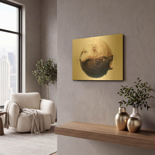 'Yin and Yang' By JoJoes Art Gold Metal Wall Art