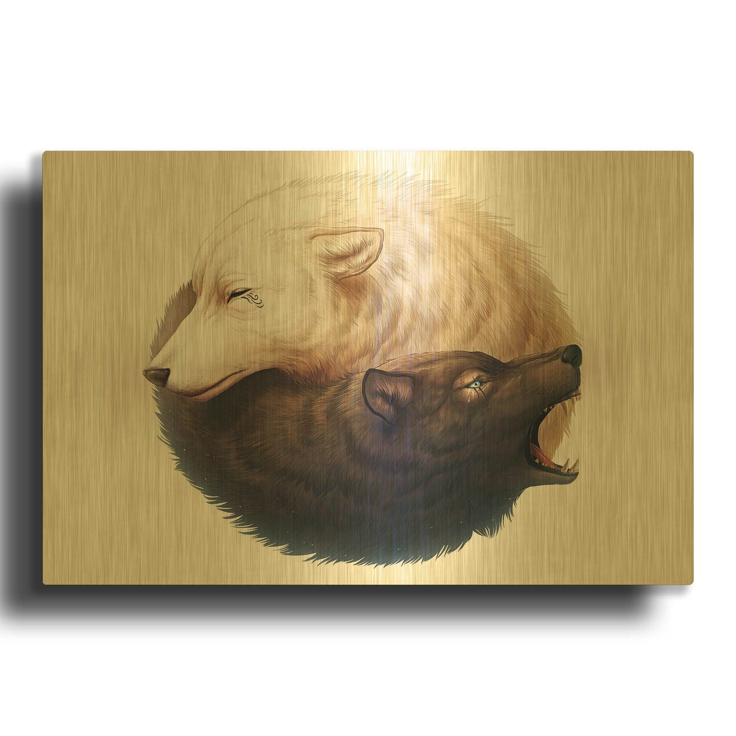'Yin and Yang' By JoJoes Art Gold Metal Wall Art