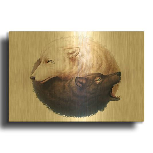 'Yin and Yang' By JoJoes Art Gold Metal Wall Art