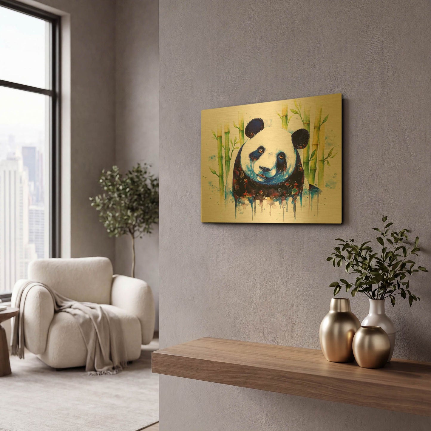 'Blue Ashes' By JoJoes Art Gold Metal Wall Art