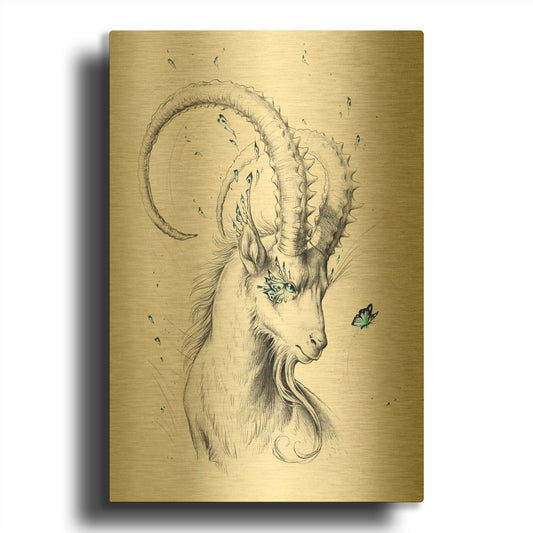 'Capricorn' By JoJoes Art Gold Metal Wall Art