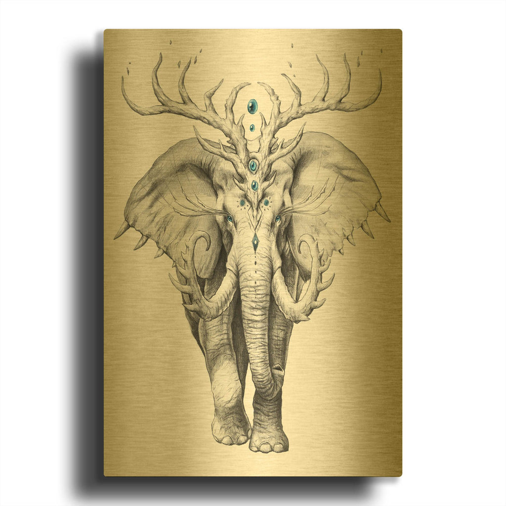 'Elephant Soul' By JoJoes Art Gold Metal Wall Art