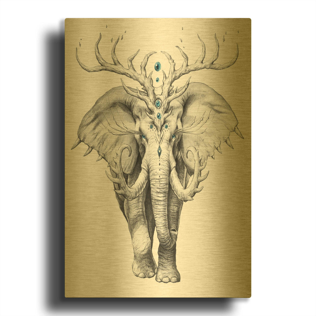 'Elephant Soul' By JoJoes Art Gold Metal Wall Art