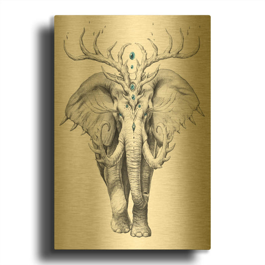 'Elephant Soul' By JoJoes Art Gold Metal Wall Art