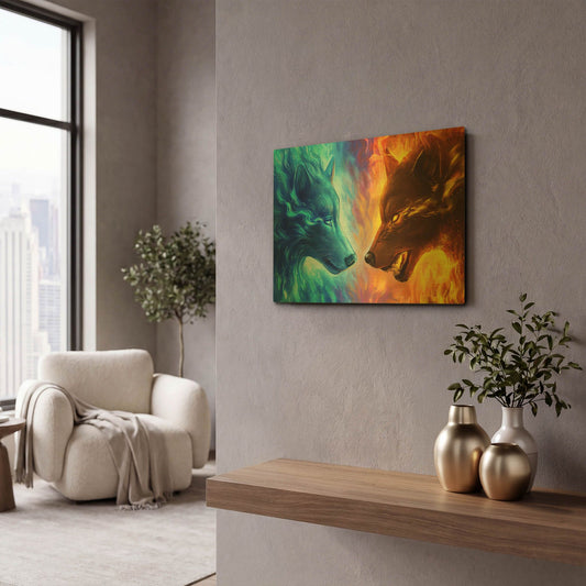 'Fire and Ice' By JoJoes Art Gold Metal Wall Art
