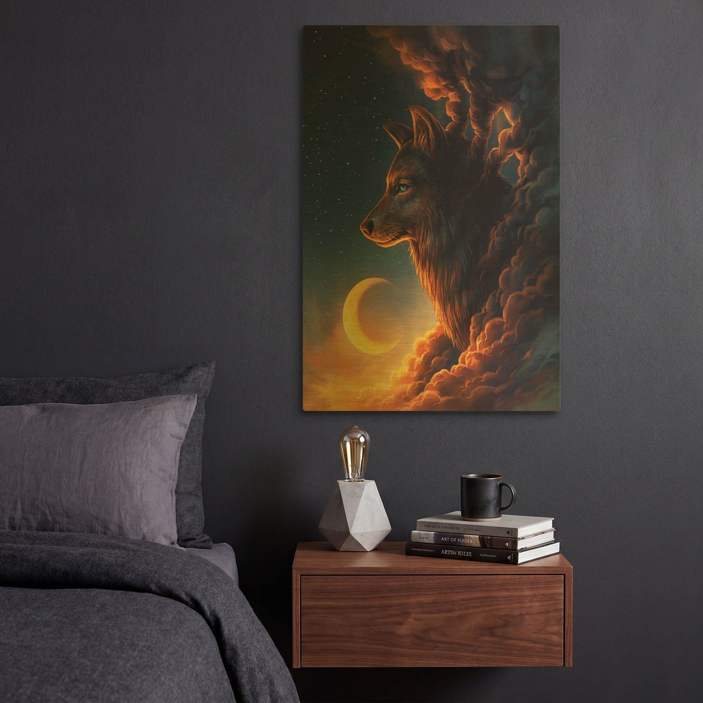 'Golden Moon' By JoJoes Art Gold Metal Wall Art