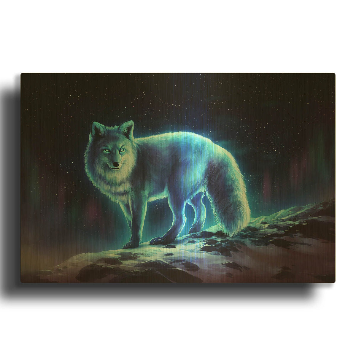 'Ice Fox' By JoJoes Art Gold Metal Wall Art