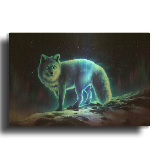 'Ice Fox' By JoJoes Art Gold Metal Wall Art