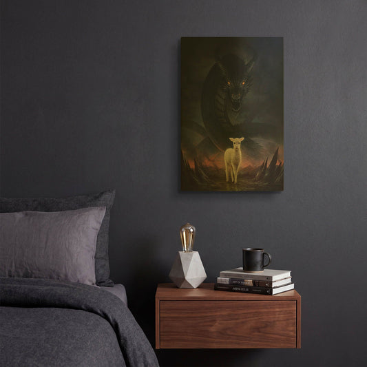 'Lamm Gottes' By JoJoes Art Gold Metal Wall Art