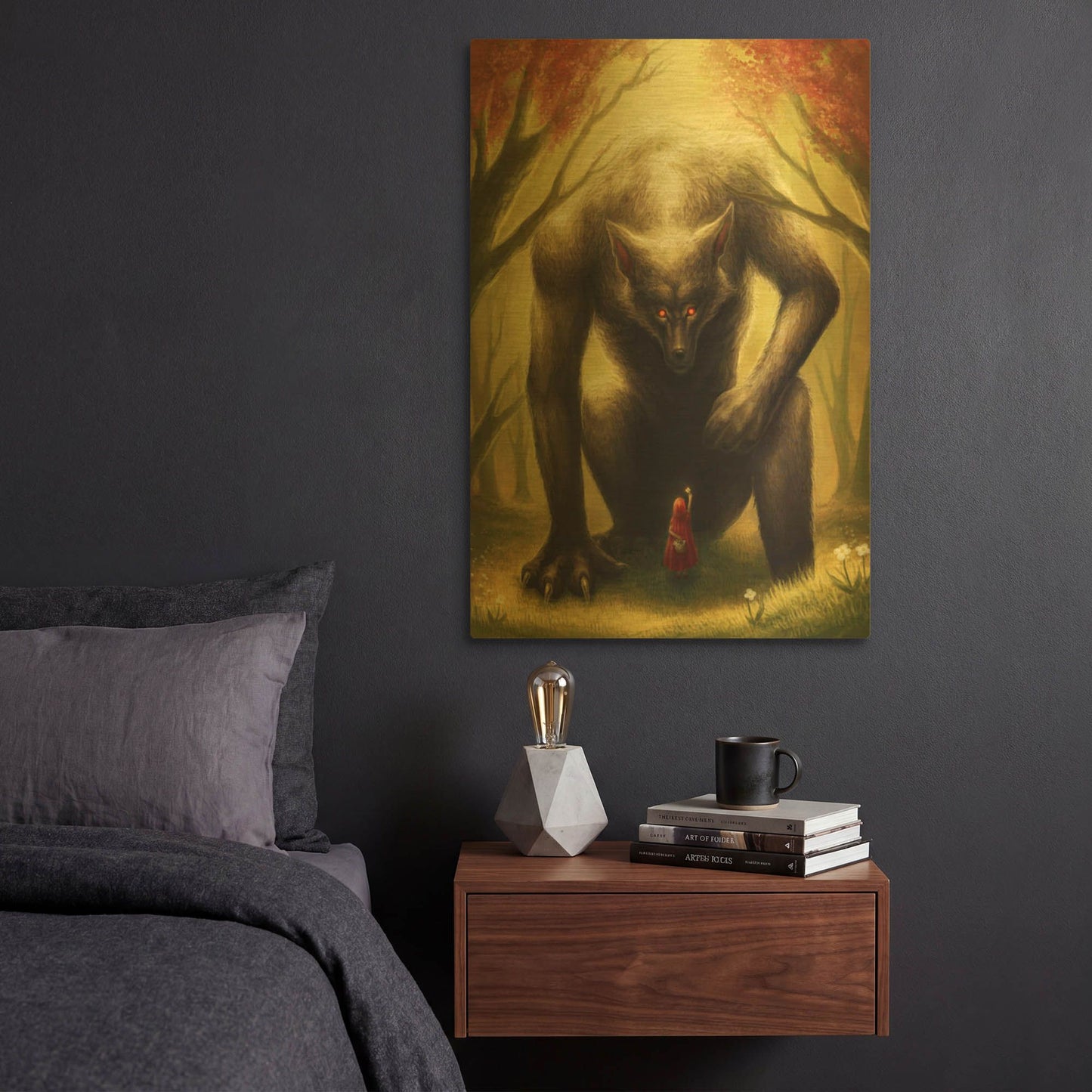 'Little Red Riding Hood' By JoJoes Art Gold Metal Wall Art