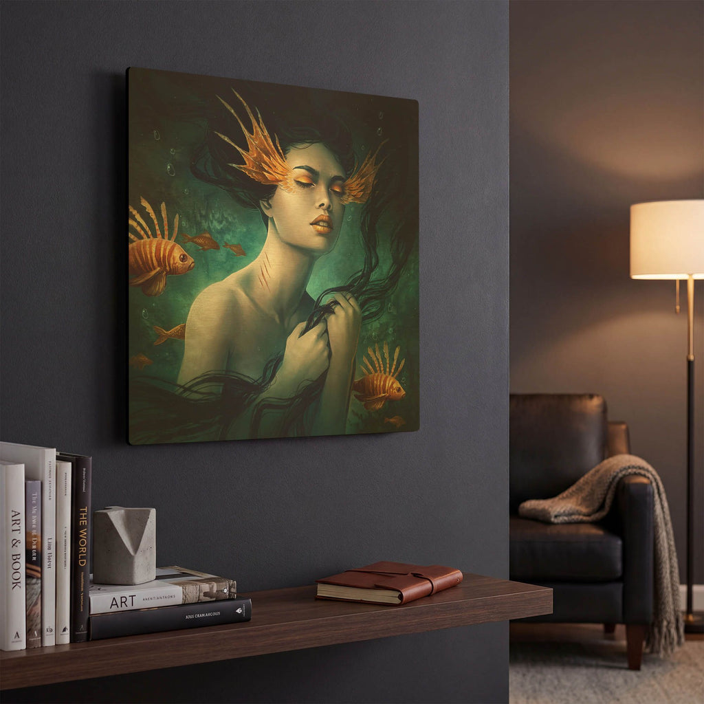 'Mermaid' By JoJoes Art Gold Metal Wall Art