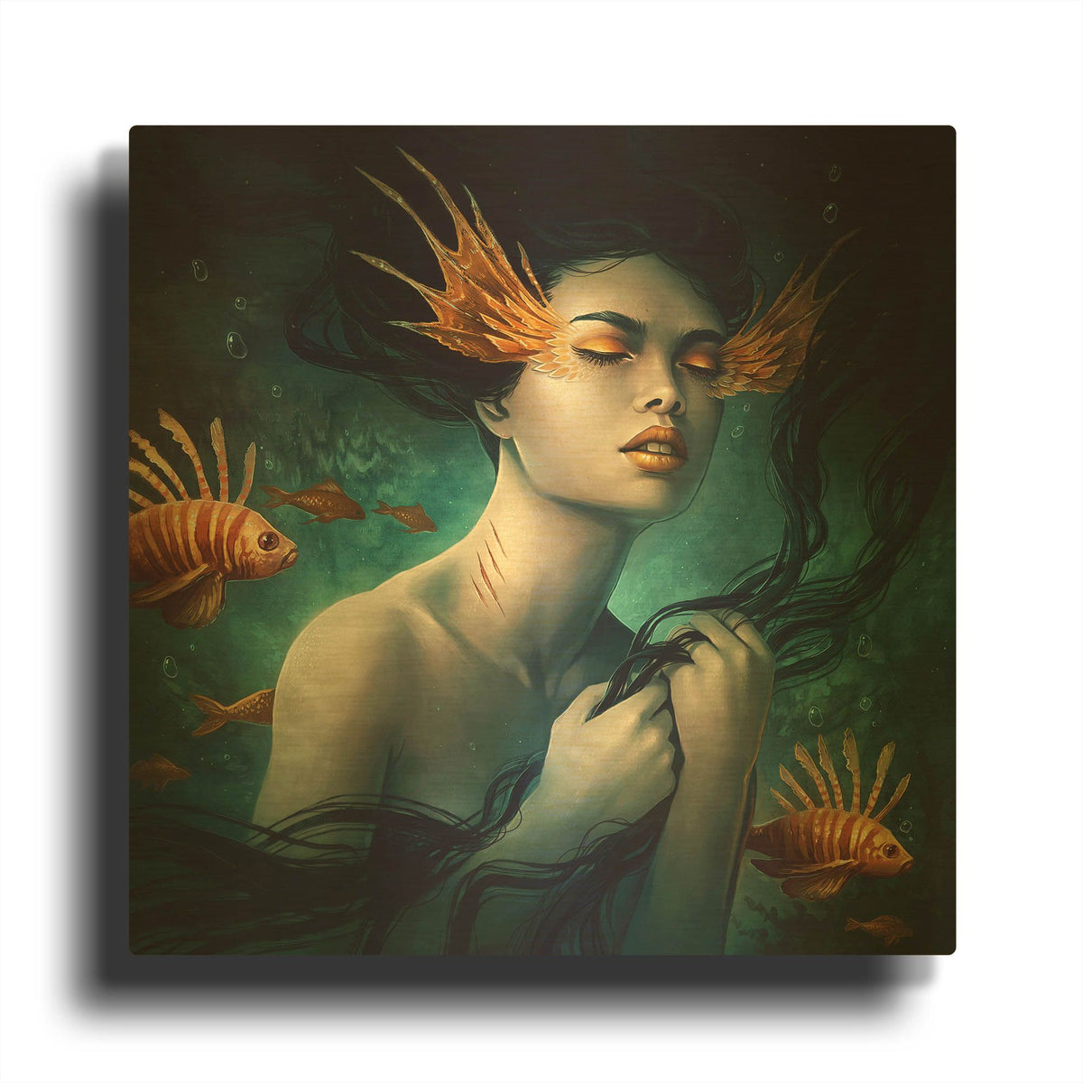 'Mermaid' By JoJoes Art Gold Metal Wall Art