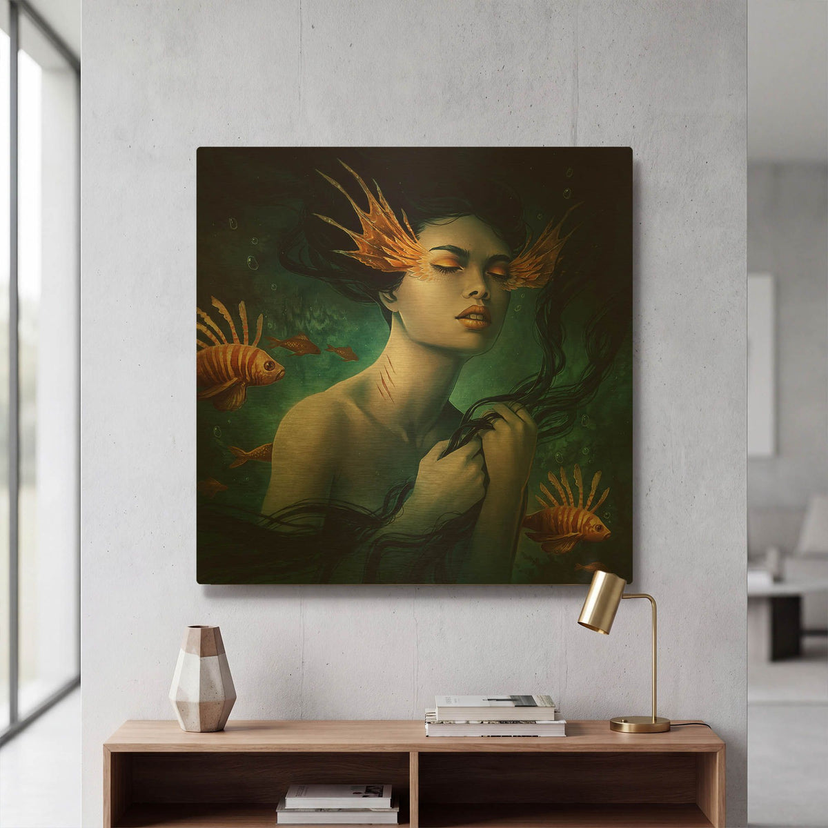 'Mermaid' By JoJoes Art Gold Metal Wall Art