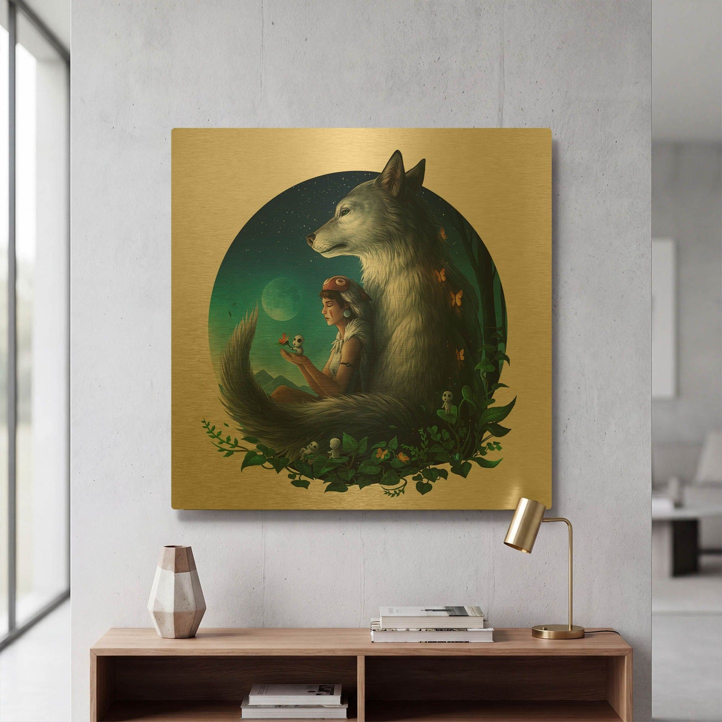 'Mononoke Safe' By JoJoes Art Gold Metal Wall Art