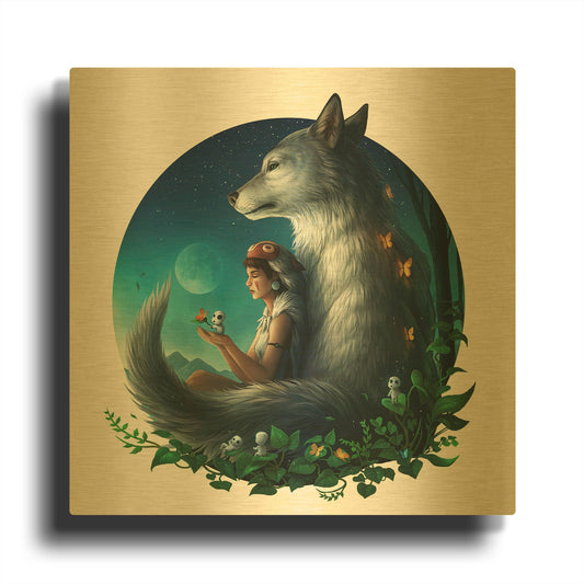 'Mononoke Safe' By JoJoes Art Gold Metal Wall Art
