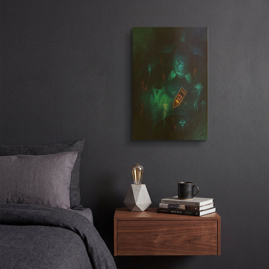 'Night Fishing' By JoJoes Art Gold Metal Wall Art