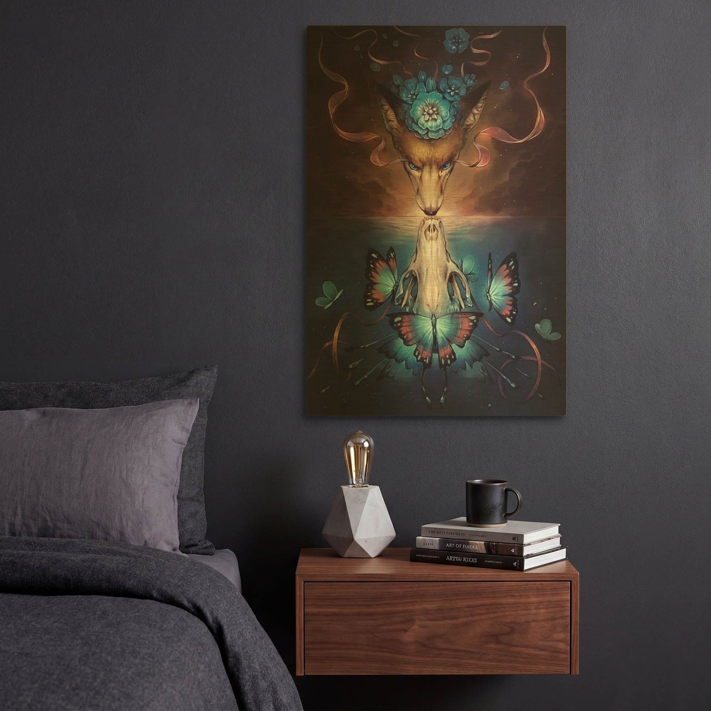 'JOJOES232437-Beautiful Death Colored' By JoJoes Art Gold Metal Wall Art