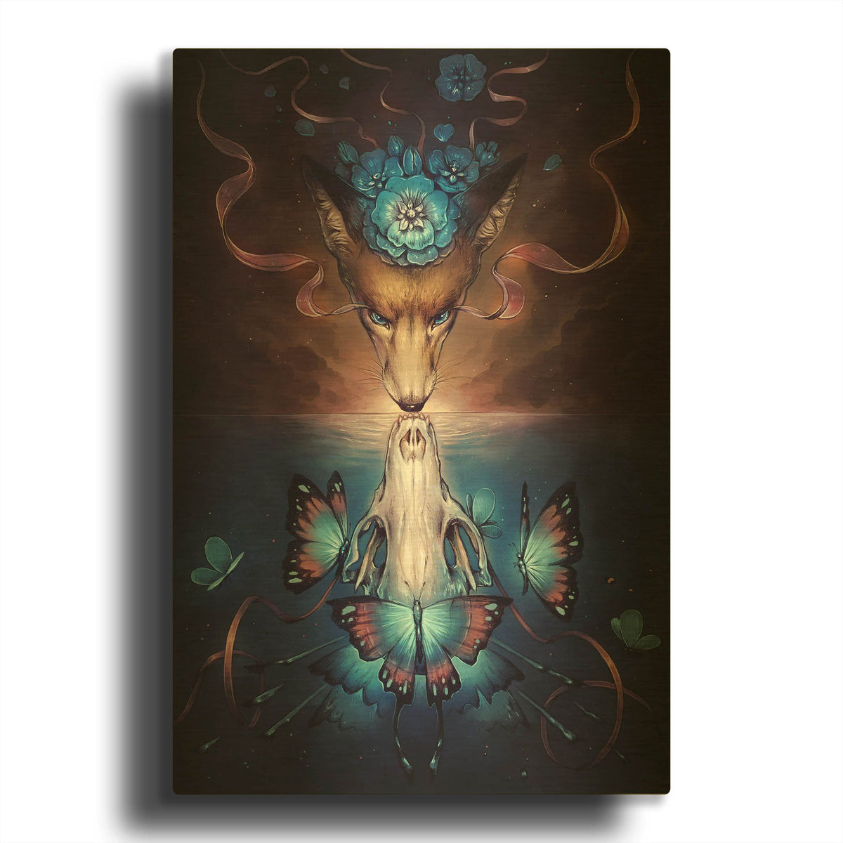 'JOJOES232437-Beautiful Death Colored' By JoJoes Art Gold Metal Wall Art