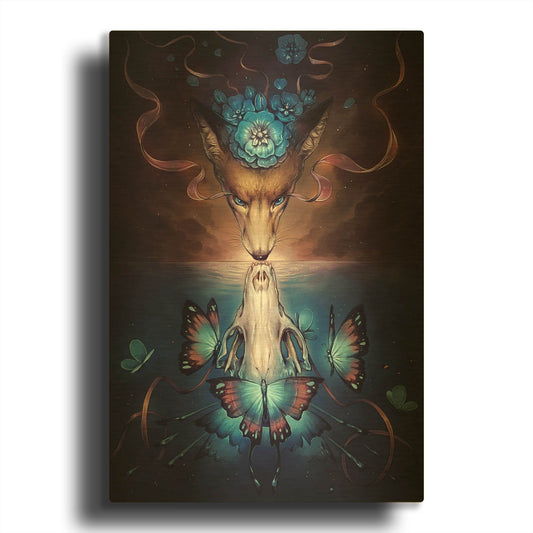 'JOJOES232437-Beautiful Death Colored' By JoJoes Art Gold Metal Wall Art