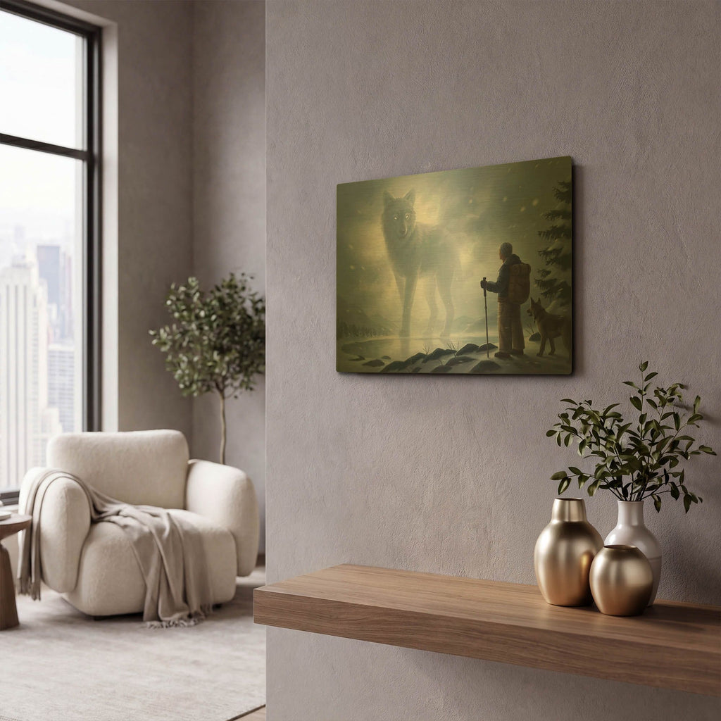 'JOJOES275559-The Visit' By JoJoes Art Gold Metal Wall Art