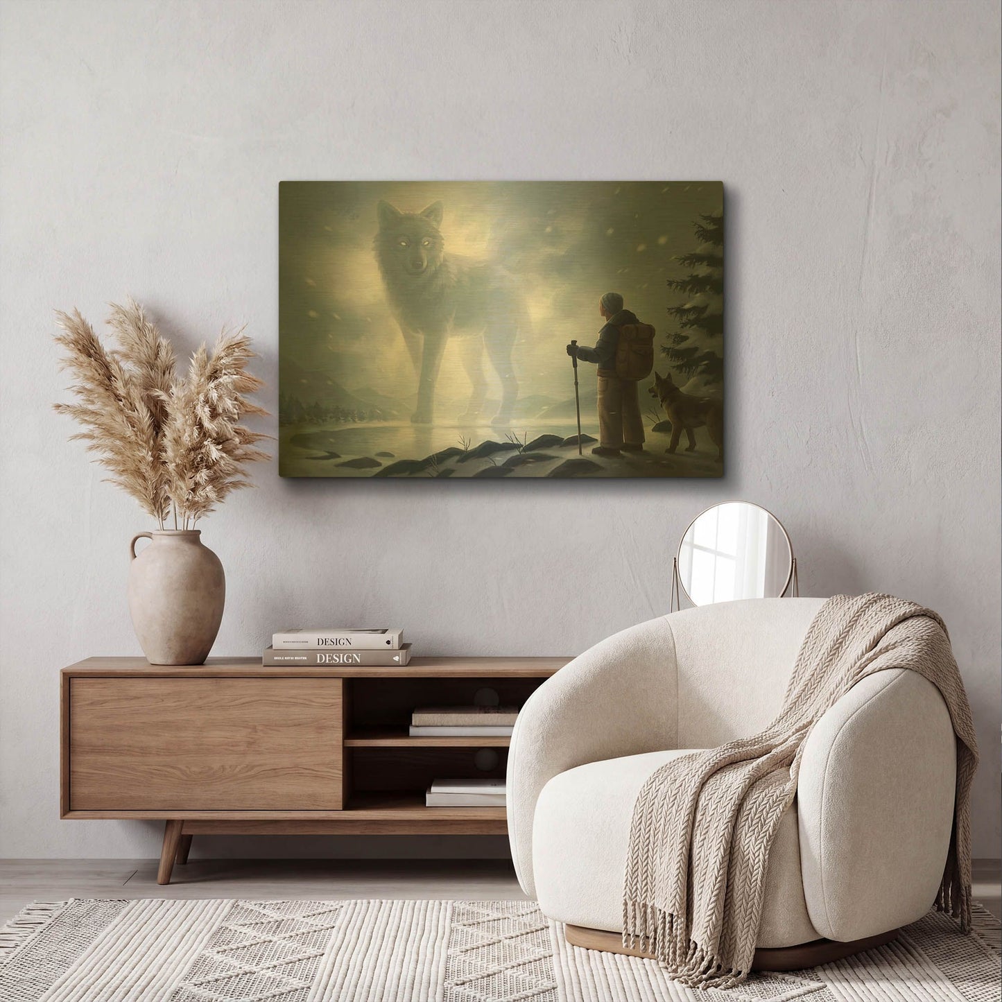 'JOJOES275559-The Visit' By JoJoes Art Gold Metal Wall Art