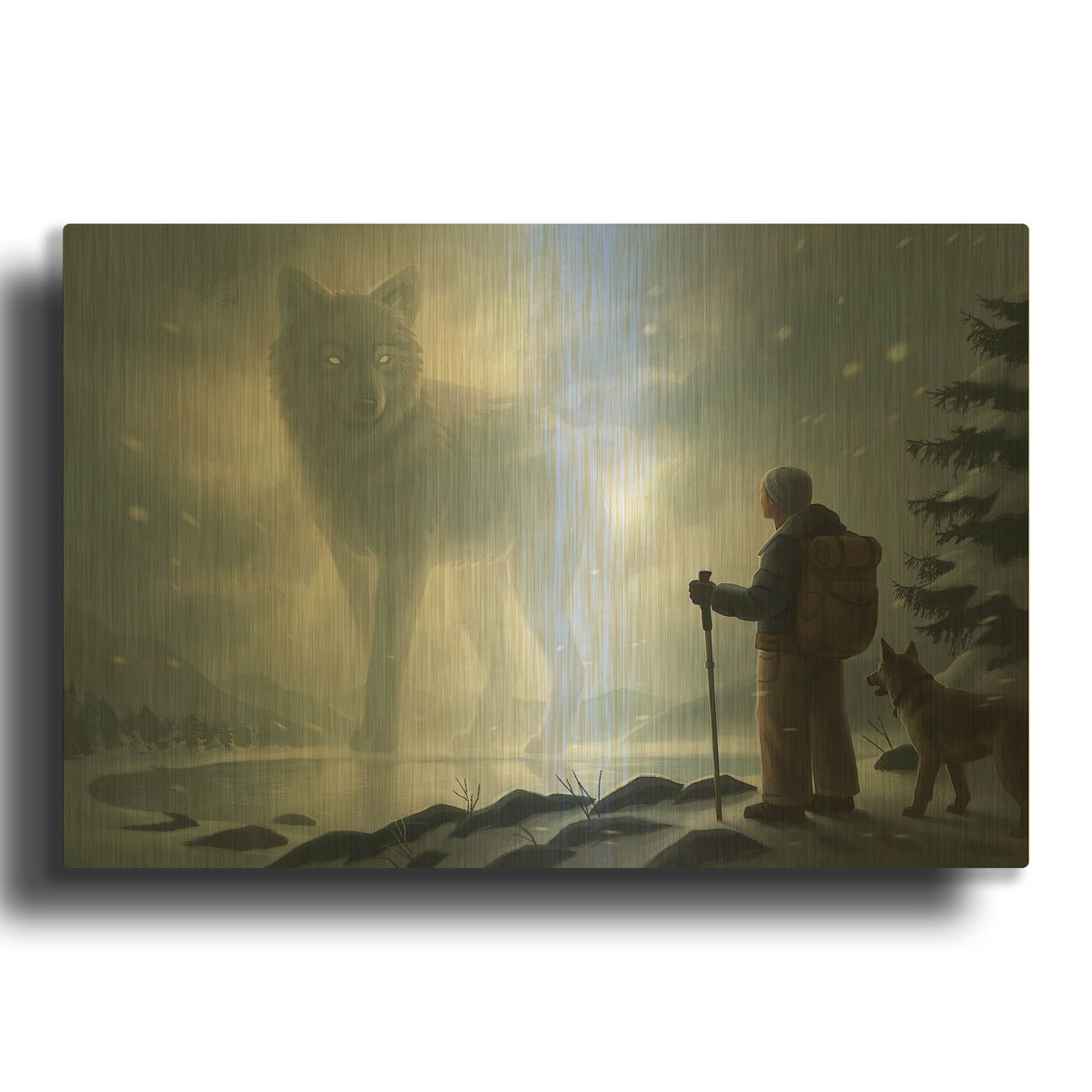 'JOJOES275559-The Visit' By JoJoes Art Gold Metal Wall Art