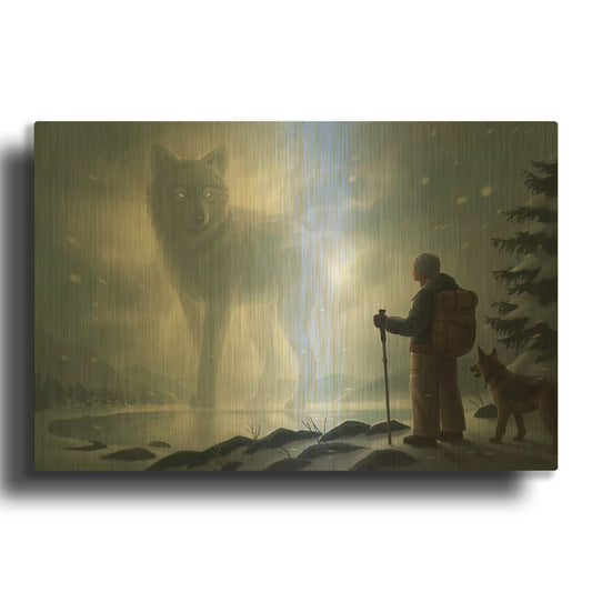 'JOJOES275559-The Visit' By JoJoes Art Gold Metal Wall Art