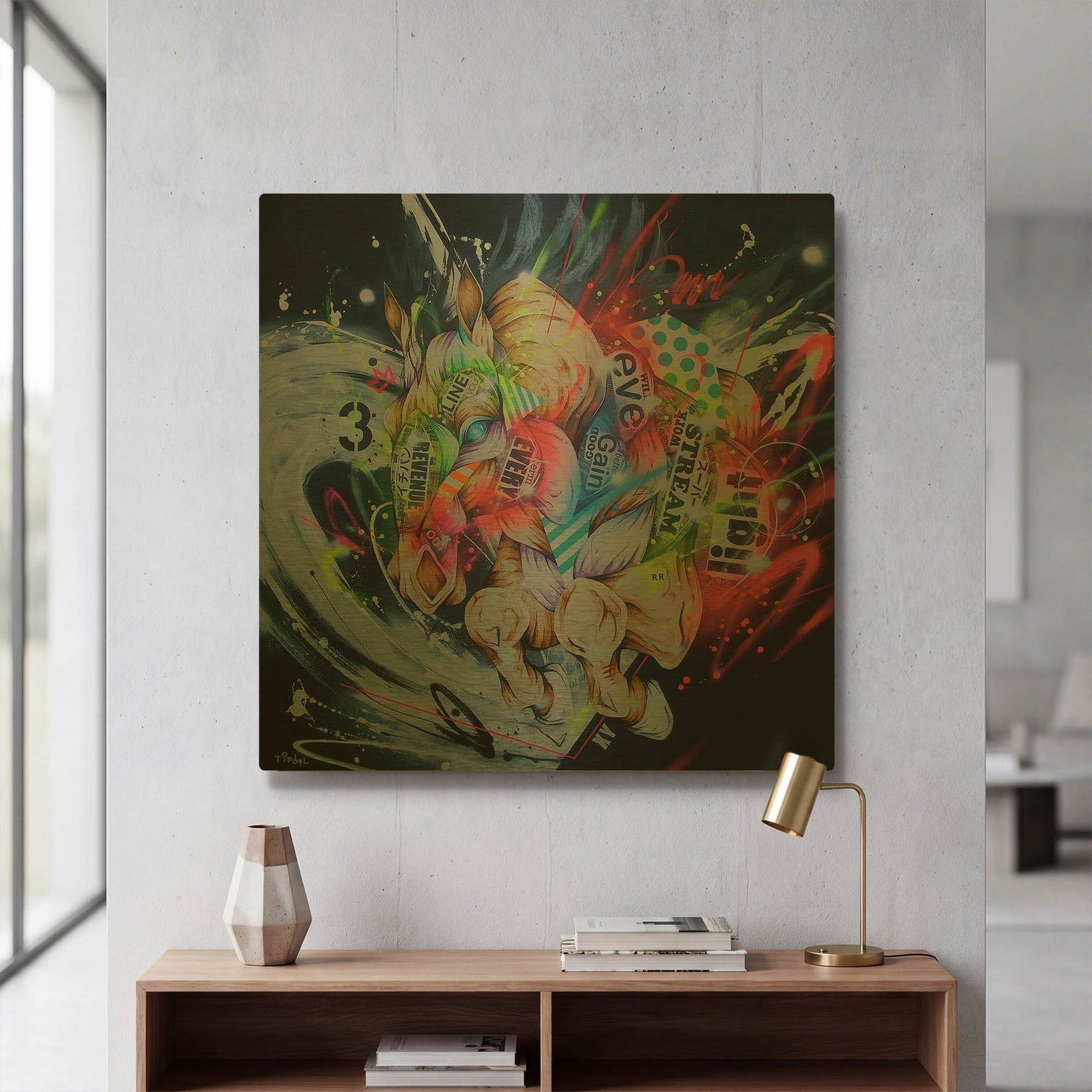'Barrel' By Taka Sudo Gold Metal Wall Art