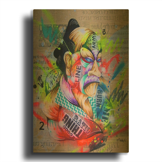 'Civilization 2' By Taka Sudo Gold Metal Wall Art