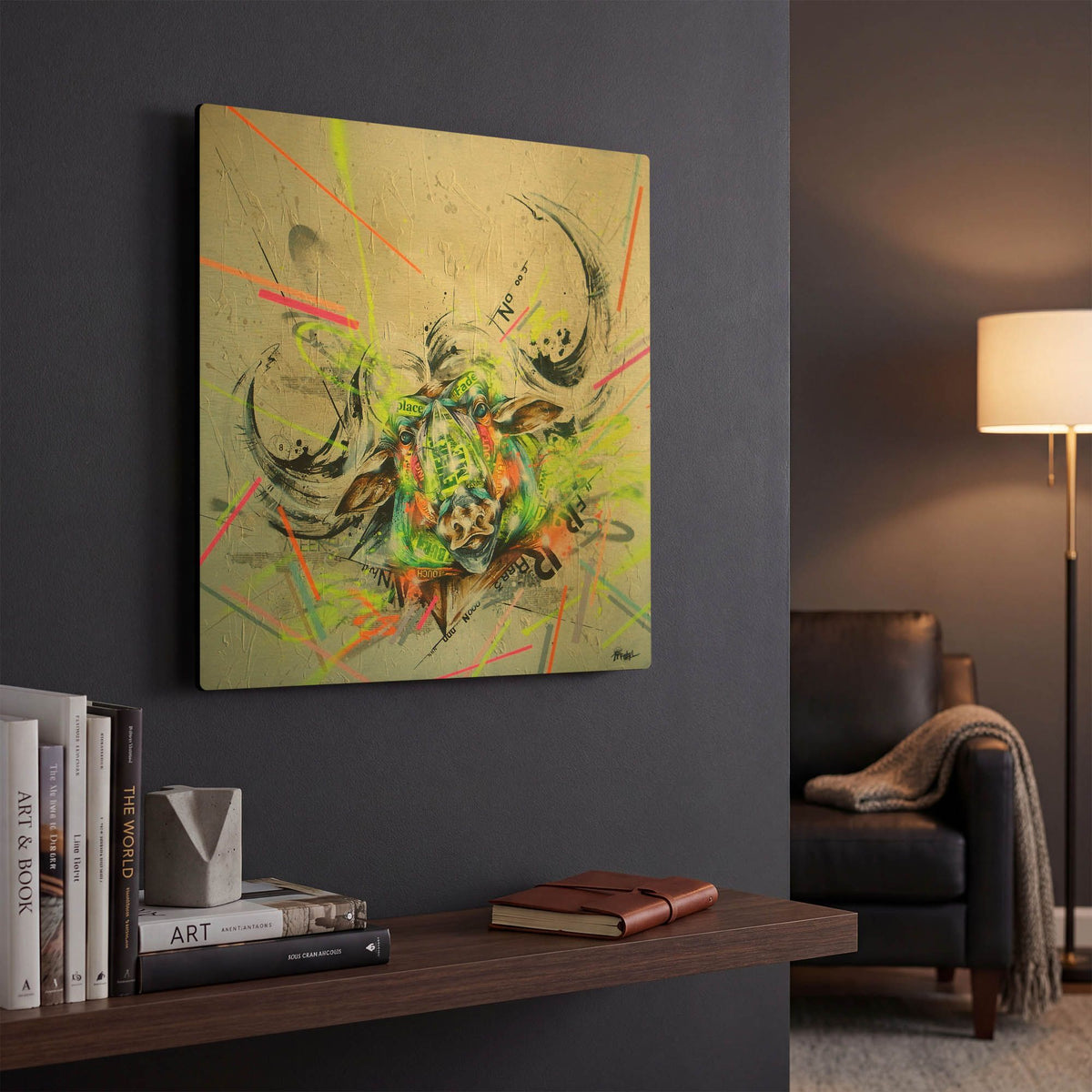 'Confront' By Taka Sudo Gold Metal Wall Art