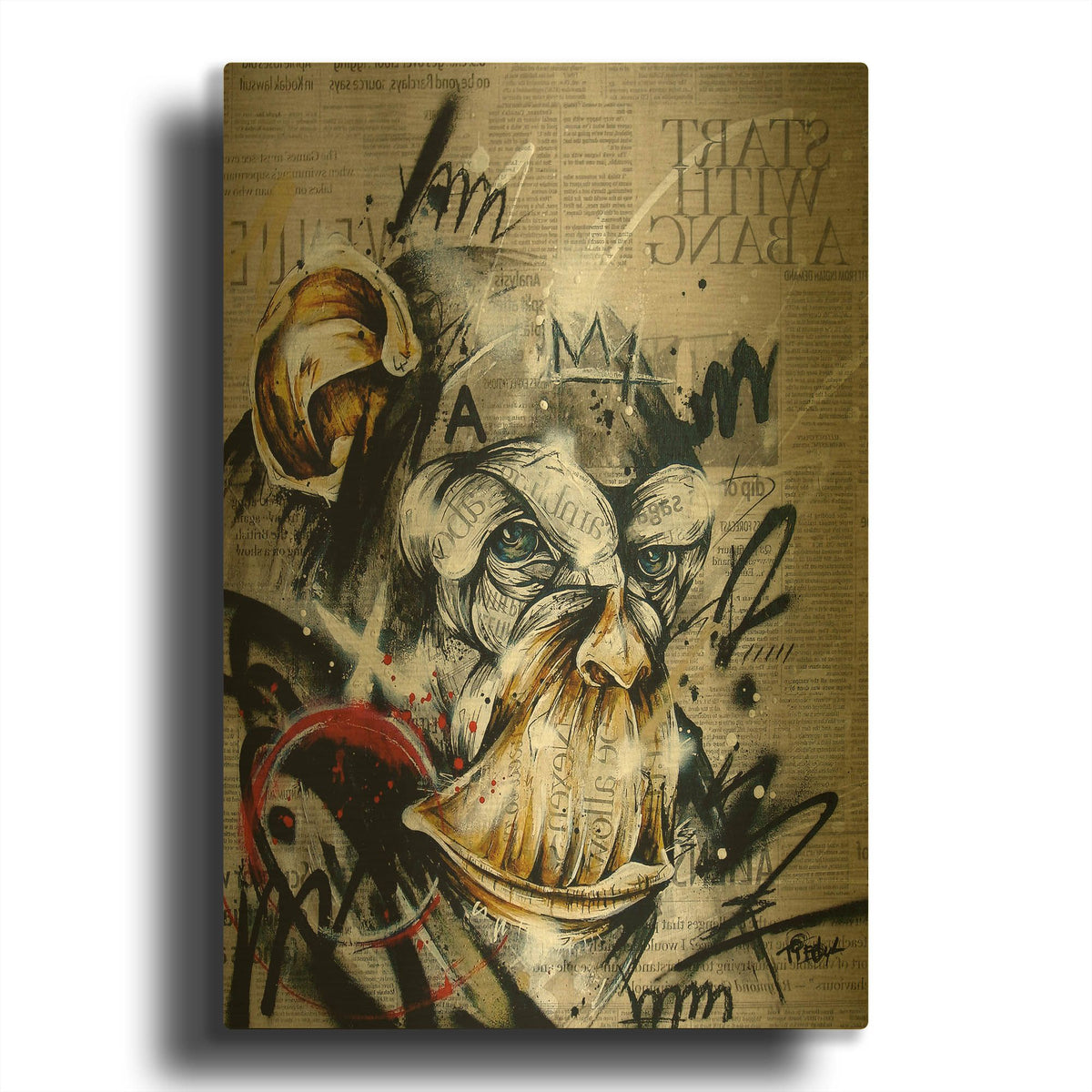 'Enlightenment' By Taka Sudo Gold Metal Wall Art