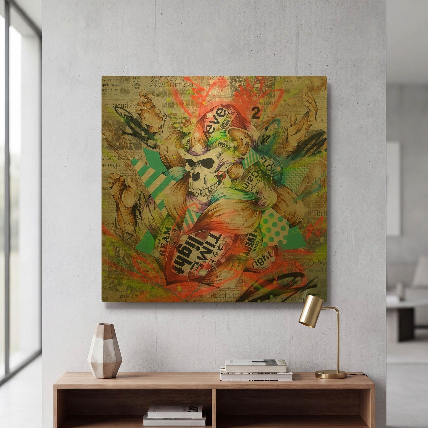 'Feral' By Taka Sudo Gold Metal Wall Art