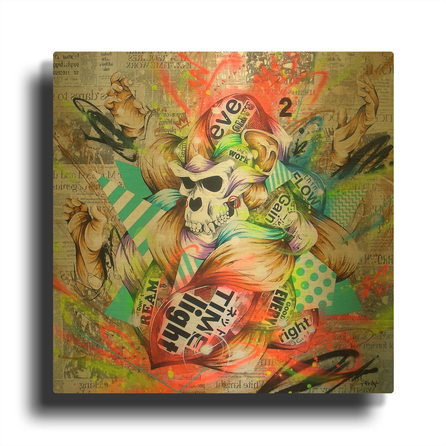 'Feral' By Taka Sudo Gold Metal Wall Art